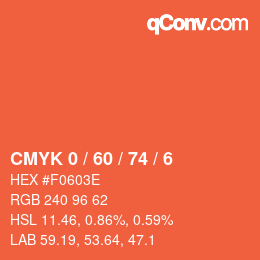 颜色代码: CMYK 0 / 60 / 74 / 6 | qconv.com
