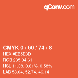 カラーコード: CMYK 0 / 60 / 74 / 8 | qconv.com