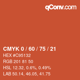 Color code: CMYK 0 / 60 / 75 / 21 | qconv.com