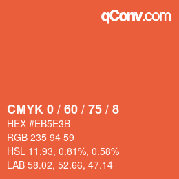 Color code: CMYK 0 / 60 / 75 / 8 | qconv.com