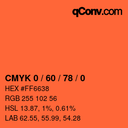 Código de color: CMYK 0 / 60 / 78 / 0 | qconv.com