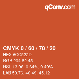 Color code: CMYK 0 / 60 / 78 / 20 | qconv.com