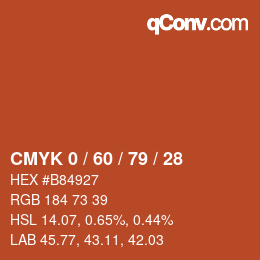 Color code: CMYK 0 / 60 / 79 / 28 | qconv.com