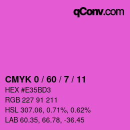 カラーコード: CMYK 0 / 60 / 7 / 11 | qconv.com