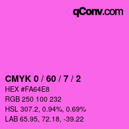 カラーコード: CMYK 0 / 60 / 7 / 2 | qconv.com