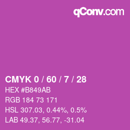 カラーコード: CMYK 0 / 60 / 7 / 28 | qconv.com
