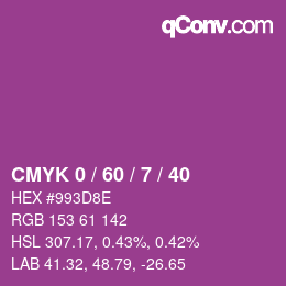 カラーコード: CMYK 0 / 60 / 7 / 40 | qconv.com