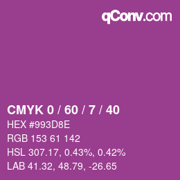 Farbcode: CMYK 0 / 60 / 7 / 40 | qconv.com