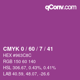颜色代码: CMYK 0 / 60 / 7 / 41 | qconv.com