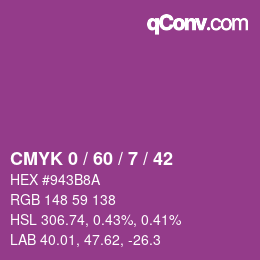Color code: CMYK 0 / 60 / 7 / 42 | qconv.com
