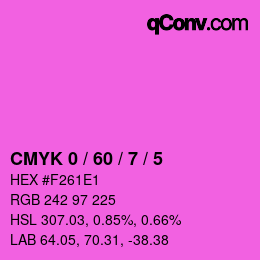 カラーコード: CMYK 0 / 60 / 7 / 5 | qconv.com