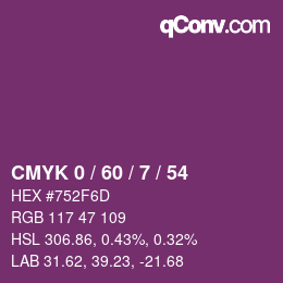 颜色代码: CMYK 0 / 60 / 7 / 54 | qconv.com
