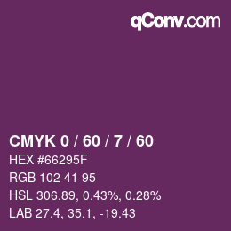 カラーコード: CMYK 0 / 60 / 7 / 60 | qconv.com