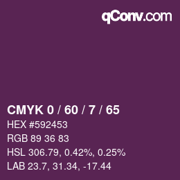 カラーコード: CMYK 0 / 60 / 7 / 65 | qconv.com