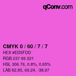 カラーコード: CMYK 0 / 60 / 7 / 7 | qconv.com