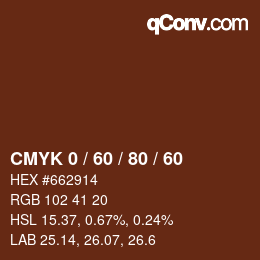 カラーコード: CMYK 0 / 60 / 80 / 60 | qconv.com