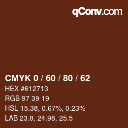 カラーコード: CMYK 0 / 60 / 80 / 62 | qconv.com