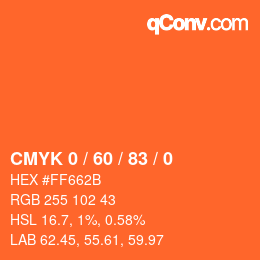 颜色代码: CMYK 0 / 60 / 83 / 0 | qconv.com