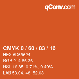 Color code: CMYK 0 / 60 / 83 / 16 | qconv.com