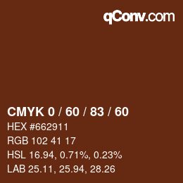 Color code: CMYK 0 / 60 / 83 / 60 | qconv.com