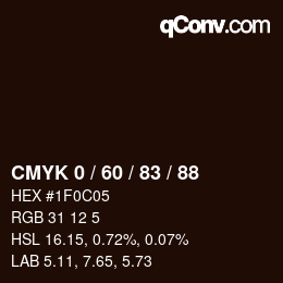 カラーコード: CMYK 0 / 60 / 83 / 88 | qconv.com