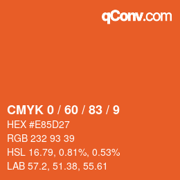Color code: CMYK 0 / 60 / 83 / 9 | qconv.com