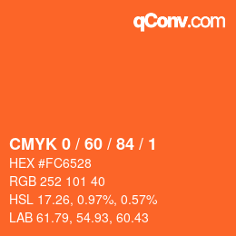 Color code: CMYK 0 / 60 / 84 / 1 | qconv.com