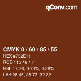 Color code: CMYK 0 / 60 / 85 / 55 | qconv.com