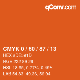 カラーコード: CMYK 0 / 60 / 87 / 13 | qconv.com