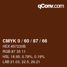 颜色代码: CMYK 0 / 60 / 87 / 66 | qconv.com