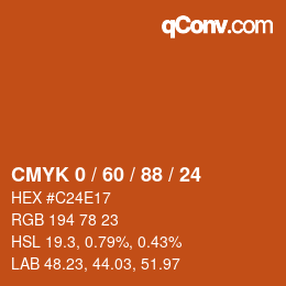 Color code: CMYK 0 / 60 / 88 / 24 | qconv.com