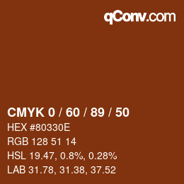 Color code: CMYK 0 / 60 / 89 / 50 | qconv.com