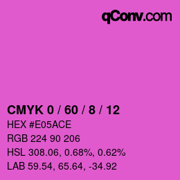 カラーコード: CMYK 0 / 60 / 8 / 12 | qconv.com