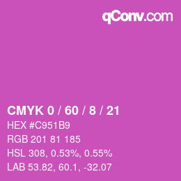 Color code: CMYK 0 / 60 / 8 / 21 | qconv.com