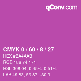 Color code: CMYK 0 / 60 / 8 / 27 | qconv.com