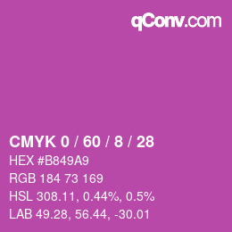 Color code: CMYK 0 / 60 / 8 / 28 | qconv.com
