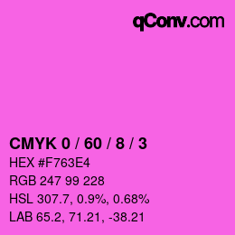 Farbcode: CMYK 0 / 60 / 8 / 3 | qconv.com