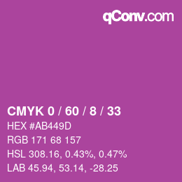 Color code: CMYK 0 / 60 / 8 / 33 | qconv.com