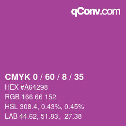 Color code: CMYK 0 / 60 / 8 / 35 | qconv.com