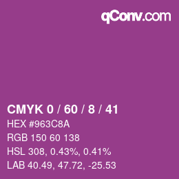 Color code: CMYK 0 / 60 / 8 / 41 | qconv.com