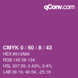 Color code: CMYK 0 / 60 / 8 / 43 | qconv.com