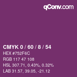 Color code: CMYK 0 / 60 / 8 / 54 | qconv.com