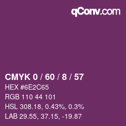 Farbcode: CMYK 0 / 60 / 8 / 57 | qconv.com