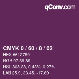 Color code: CMYK 0 / 60 / 8 / 62 | qconv.com