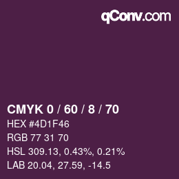 Color code: CMYK 0 / 60 / 8 / 70 | qconv.com