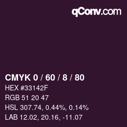 Farbcode: CMYK 0 / 60 / 8 / 80 | qconv.com