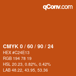 Color code: CMYK 0 / 60 / 90 / 24 | qconv.com