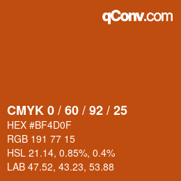 Color code: CMYK 0 / 60 / 92 / 25 | qconv.com
