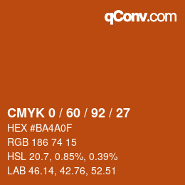 Color code: CMYK 0 / 60 / 92 / 27 | qconv.com