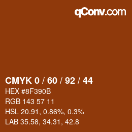 颜色代码: CMYK 0 / 60 / 92 / 44 | qconv.com